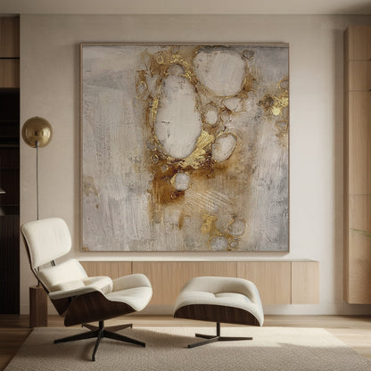 General Abstract Gray Brown Modern Living Room Wall Decor Art - AURA181