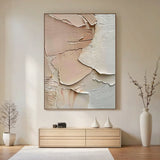 Layered Impasto Canvas-Blush & Cream Tones-AURA008