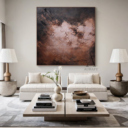 General Abstract Red Brown Wall Art Modern Home Decor Print AURA248