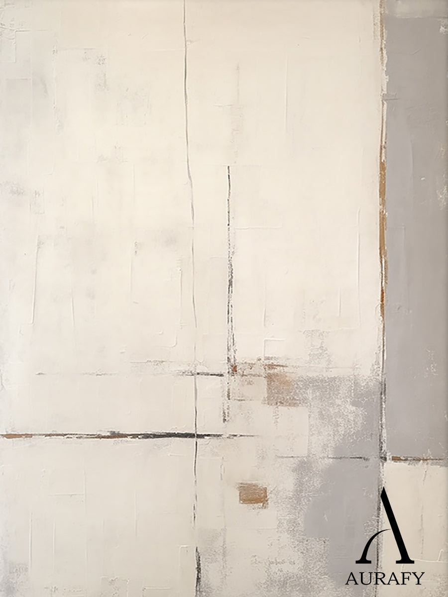 Minimalist Wall Art Beige Japandi Tactile Plaster Mottled Texture Brushstroke Abstract Art AURA548