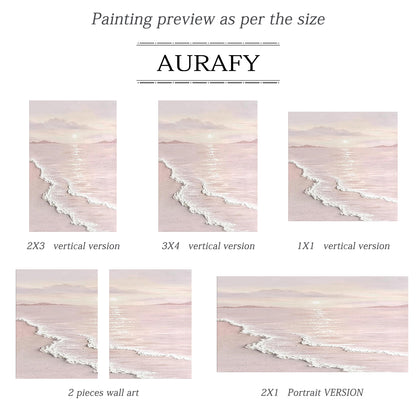 Blush Shore-Beige & Pink 3D Textured-AURA065