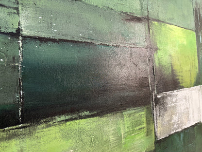 Wabi Sabi Green Abstract Wall Art for Living Room Decor AURA168