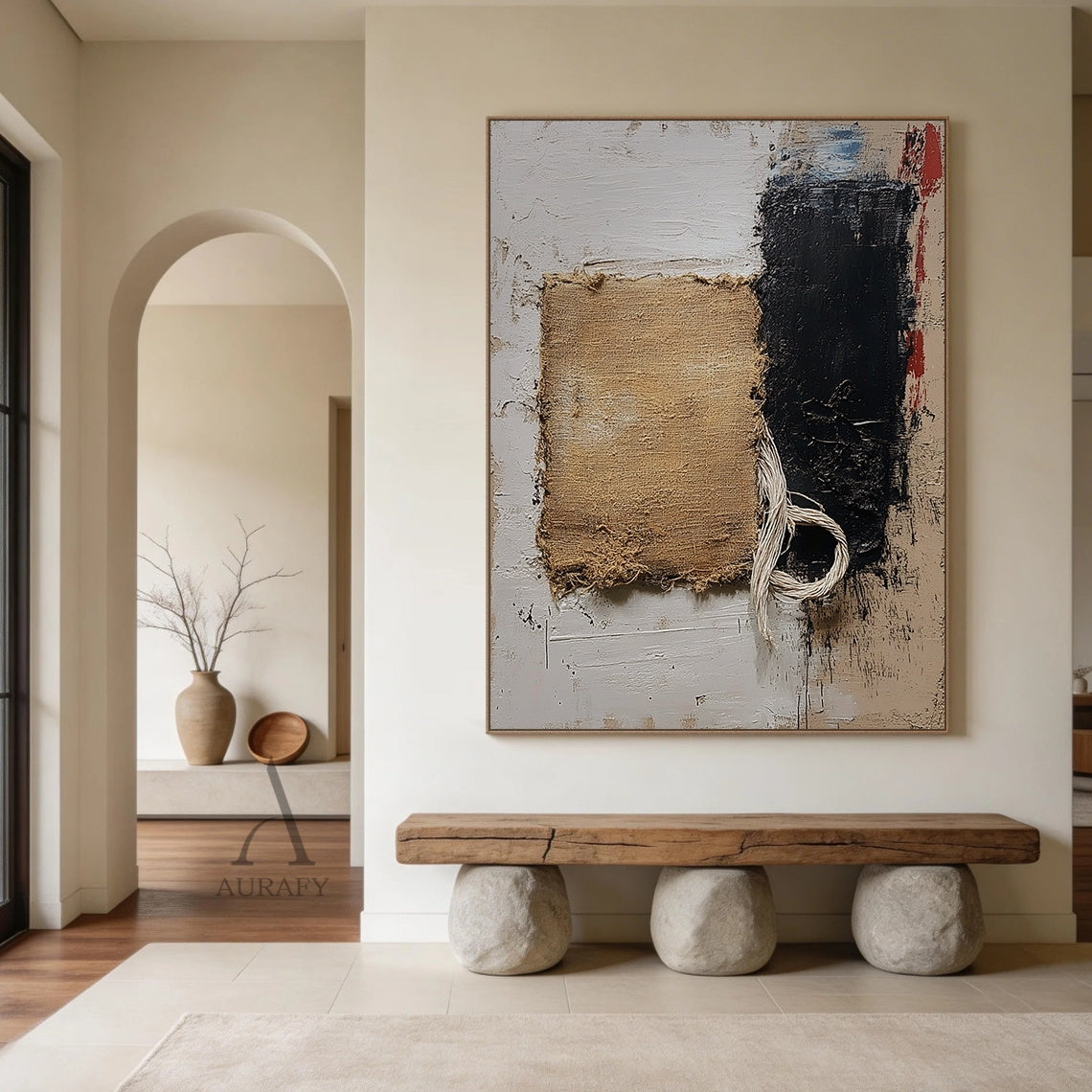 Minimalist Black Wall Art High-Relief Layered Curves Tactile Surface Modern Minimalist Piece AURA428