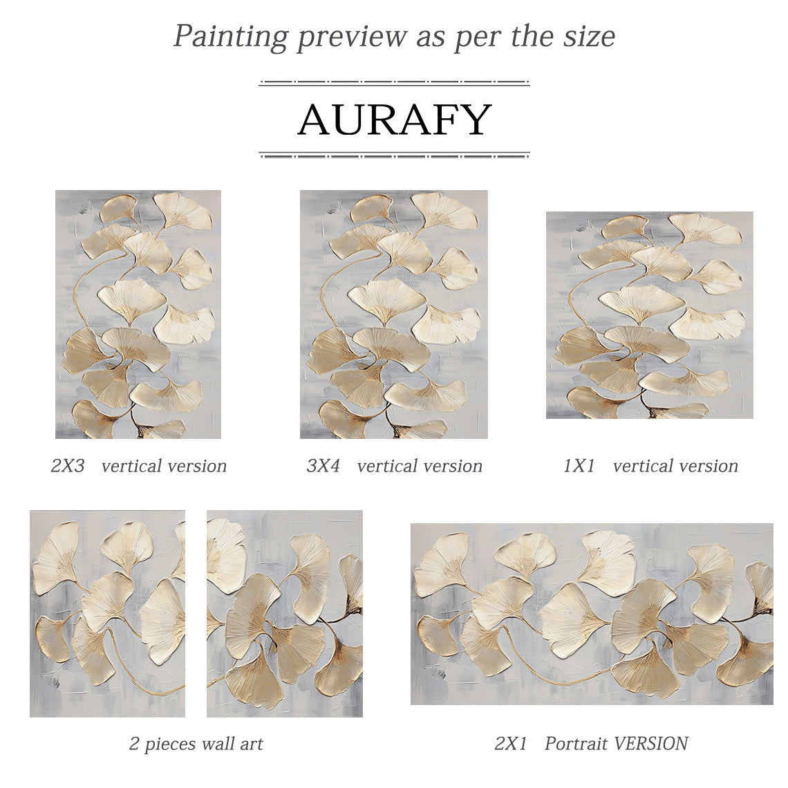 Golden Ginkgo-Yellow & Grey Spatial Field-AURA093