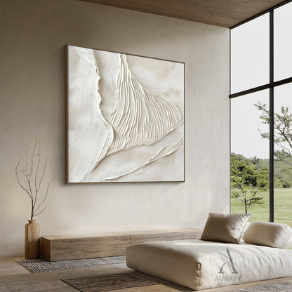 Modern Beige 3D Textured Painting Living Room Wall Decor Art AURA293