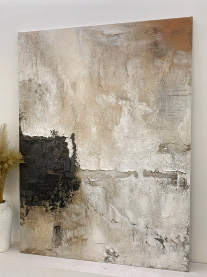 Quiet Patina-Beige Abstract Wall Art Field-AURA134