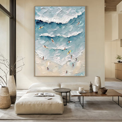 Azure Leisure-Blue & Beige Spatial Field-AURA086