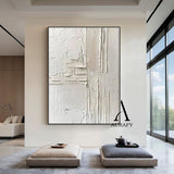 3D Textured Beige Abstract Painting Tactile High-Relief Sculpted Canvas Modern Minimalist Art AURA524