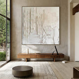 3D Textured Beige Painting Knife Strokes High-Relief Plaster Tactile Minimalist Luxe Artwork AURA525