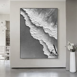 3D Textured Gray Abstract Sculpted High-Relief Tactile Modern Organic Minimalist Luxe Artwork AURA511