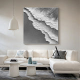 3D Textured Gray Abstract Sculpted High-Relief Tactile Modern Organic Minimalist Luxe Artwork AURA511
