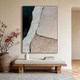 3D Textured Beige Black Painting for Modern Home Living Room AURA355