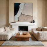3D Textured Beige Black Painting for Modern Home Living Room AURA355