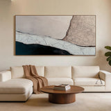 3D Textured Beige Black Painting for Modern Home Living Room AURA355