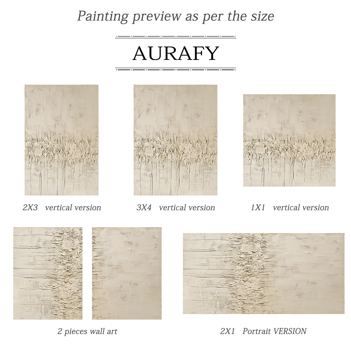 Beige Wabi Sabi Abstract Textured Wall Art for Living Room AURA205