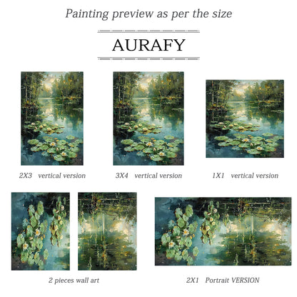 Nature-Inspired Green Landscape Wall Art for Home Decor AURA321