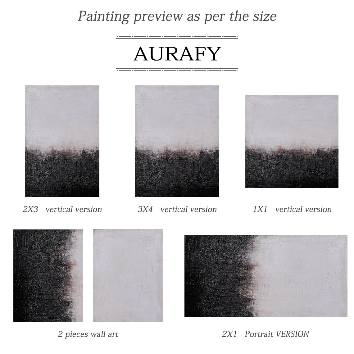 Black White Abstract Wall Art Modern Minimalist Living Room Decor AURA257