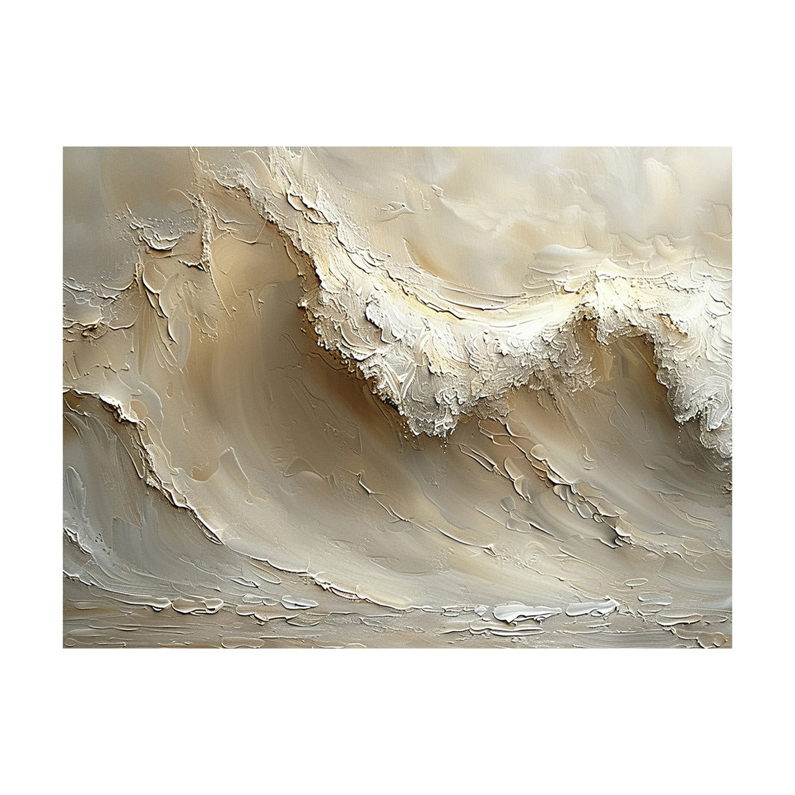 Beige Coastal Wave Texture Painting - AURA669