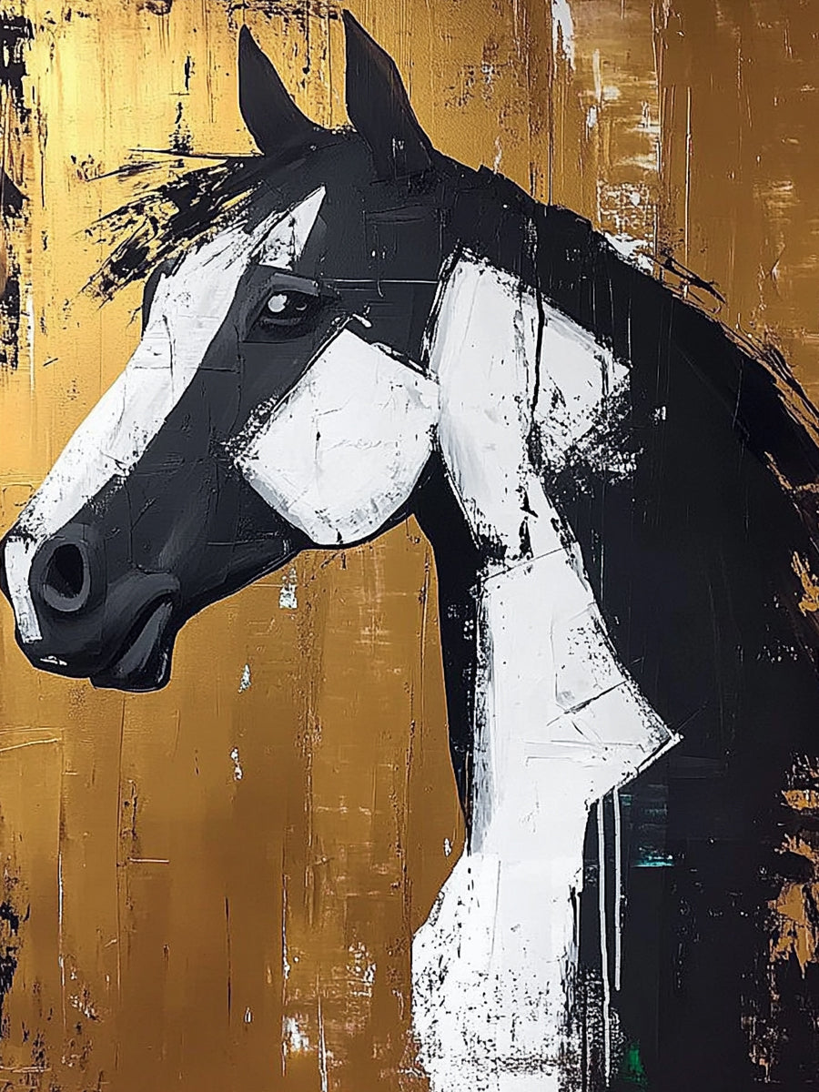 Modern Yellow Black Abstract Art Print for Home Wall Decor AURA366
