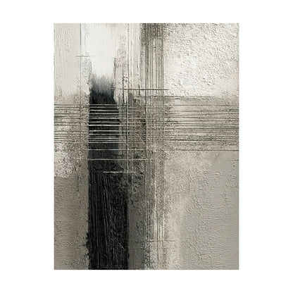 Abstract Gray Textured Art Tactile Surface Striated Lines Industrial Plaster Abstract Wall Decor AURA595