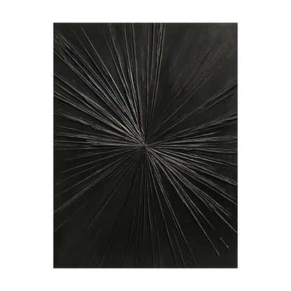 Minimalist Black Wall Art Tactile High-Relief Scratch-Textured Silver Metallic Lines Sculpted Abstract AURA456