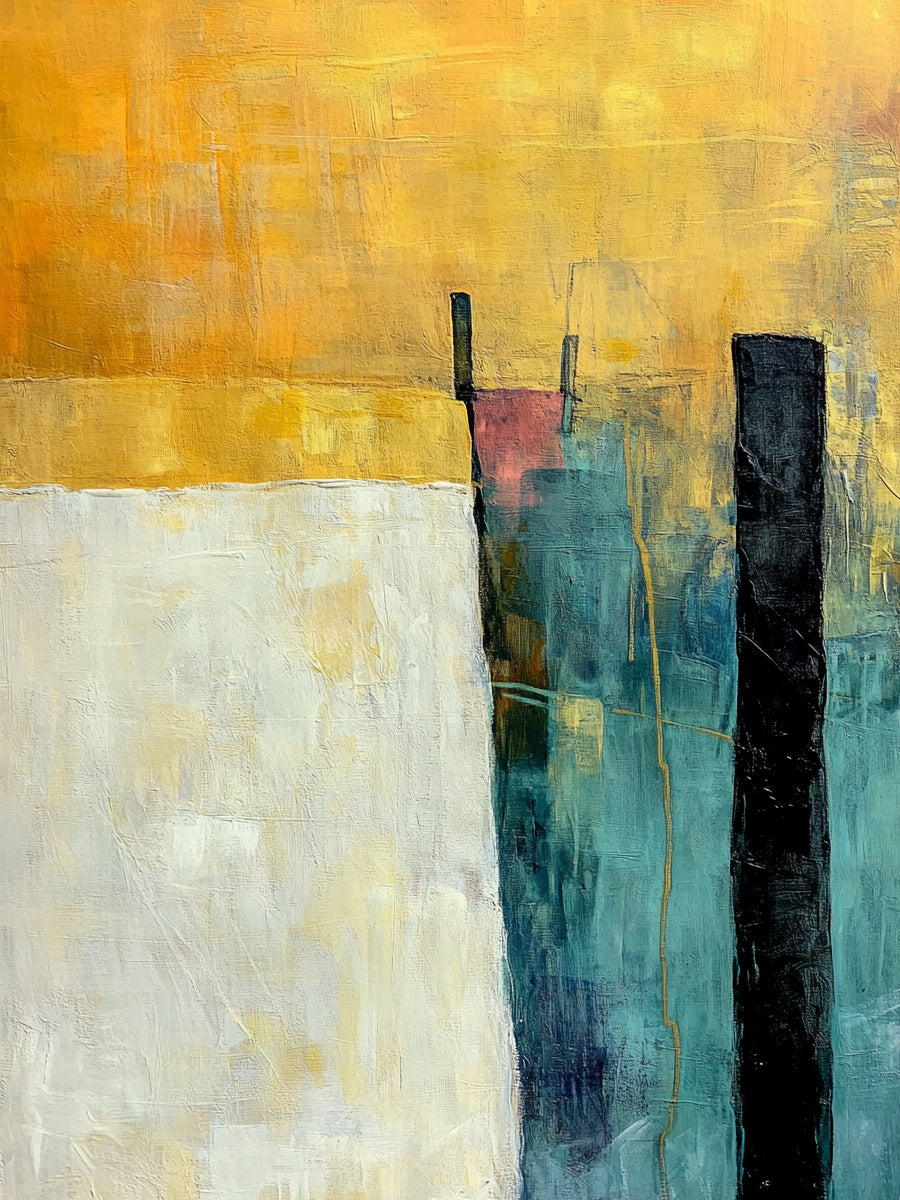 General Abstract Yellow Green Wall Art for Home Interior Decor AURA368