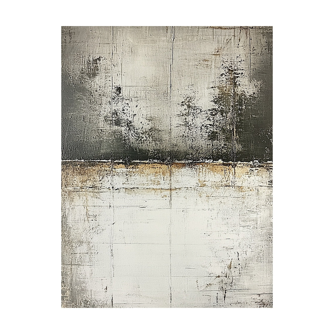 Wabi Sabi Abstract Wall Art Gray Black Layered Weathered Peeling Tactile Surface AURA588