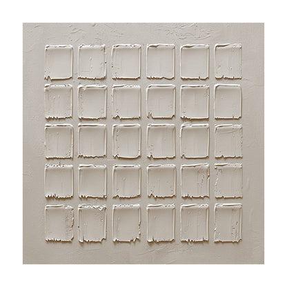 Beige Abstract Art Handcrafted Tactile Surface Rough Edge Modern Organic Minimalist Canvas AURA603