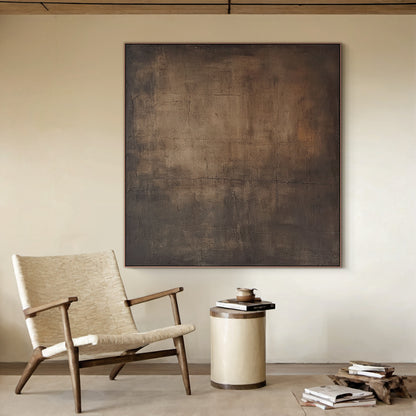 Wabi-Sabi Minimalist Wall Art-Aged Brass & Tobacco Brown-AURA016