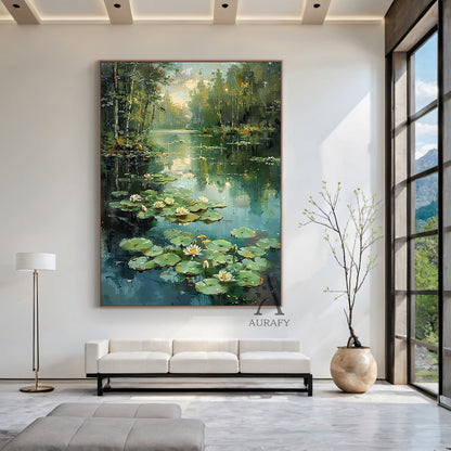 Nature-Inspired Green Landscape Wall Art for Home Decor AURA321