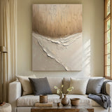 Quiet Erosion-Beige & Brown Abstract Field-AURA147