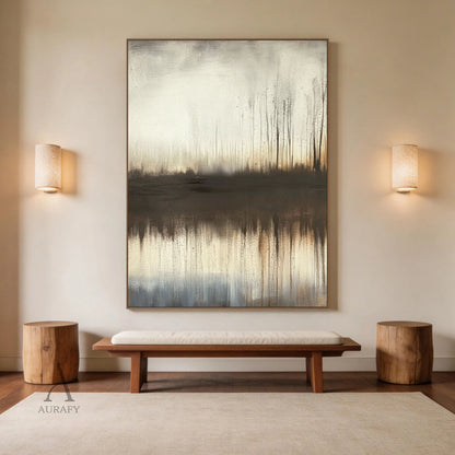 Wabi Sabi Beige Black Minimalist Home Decor Accent Piece AURA304