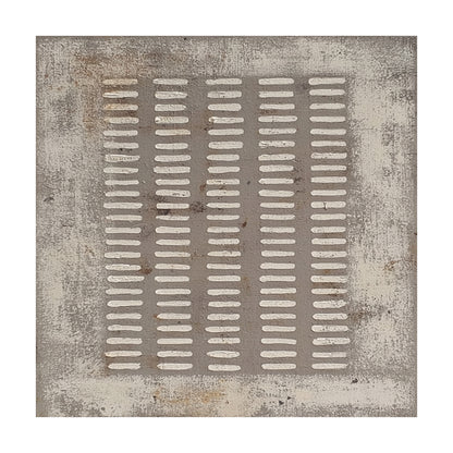 Abstract Gray Plaster Textured Modern Organic Wabi-Sabi Art with Tactile Rough Lines AURA628