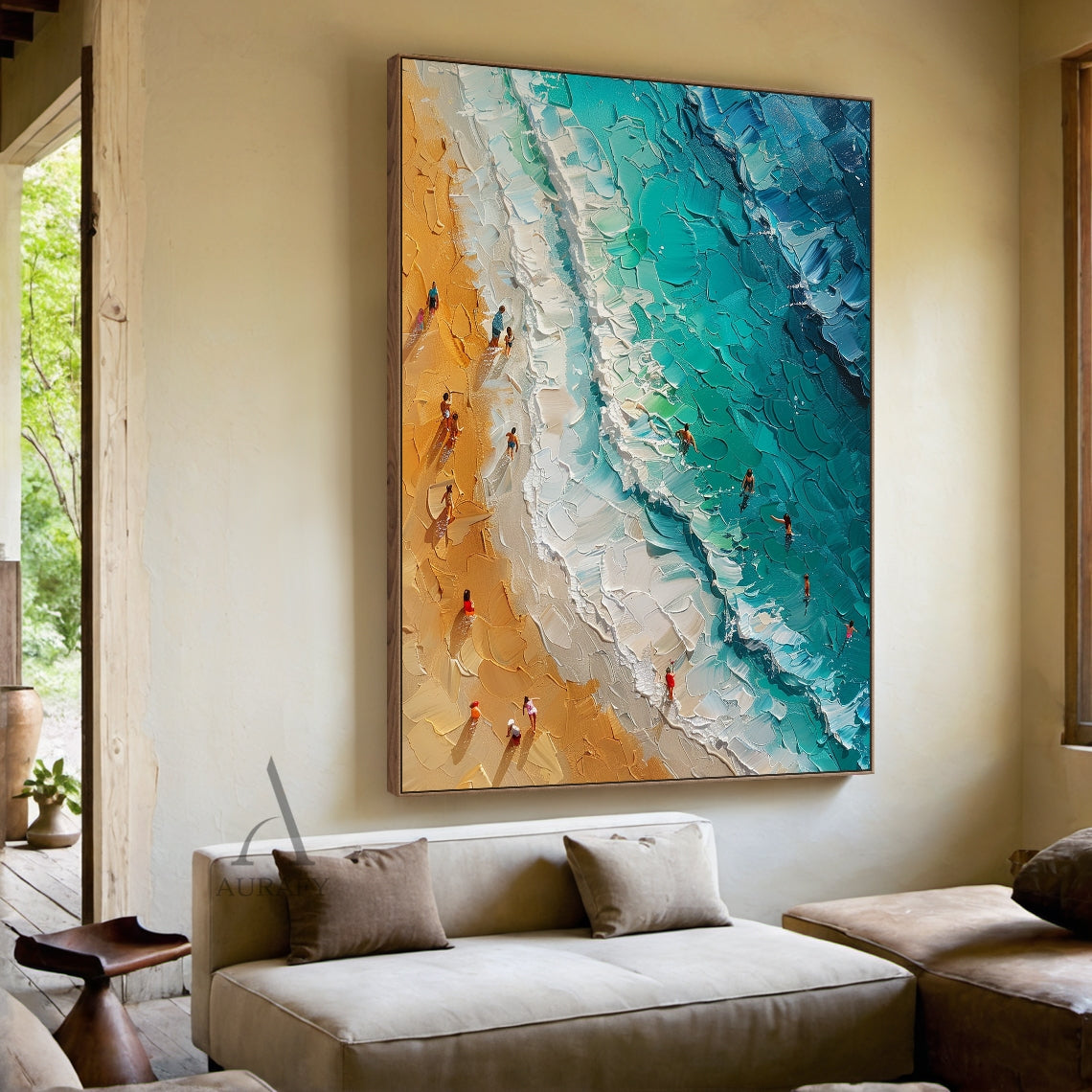 Turquoise Beach Shoreline Wall Art - AURA676