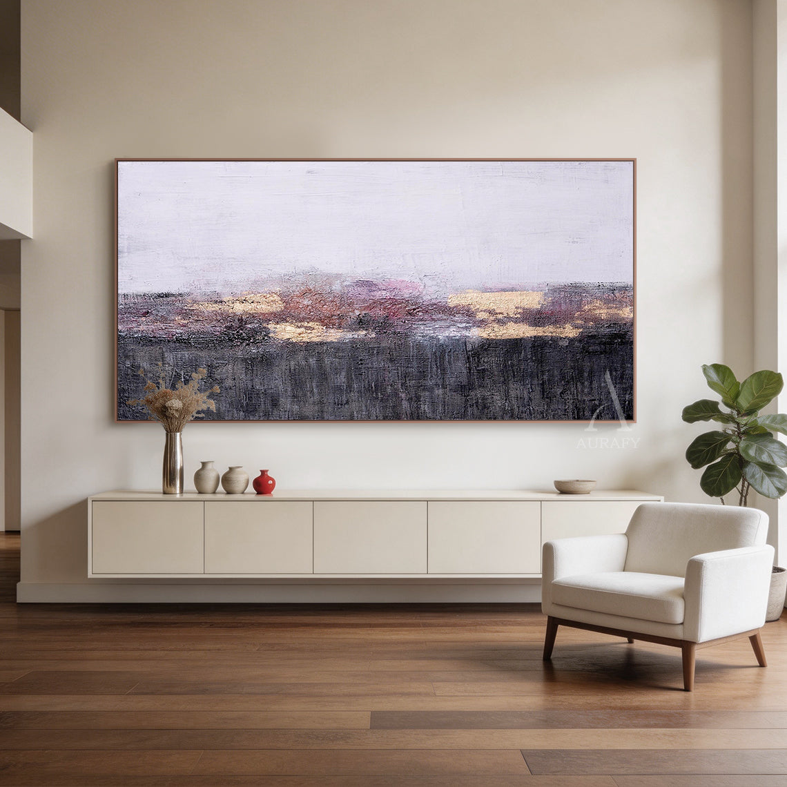 Abstract Black Gray Wall Art for Modern Home Decor AURA262