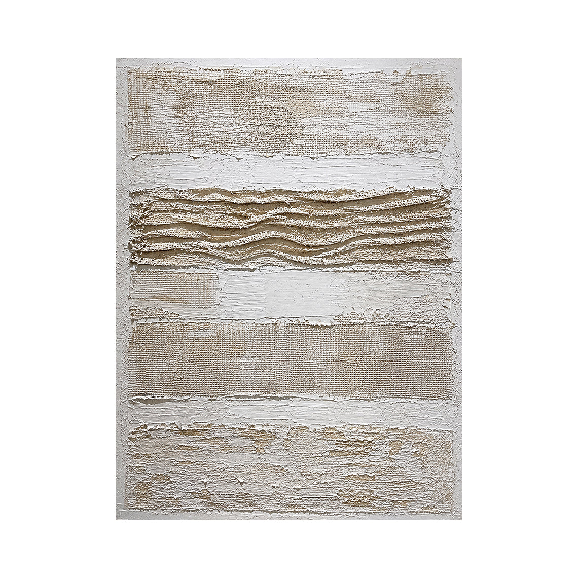 Woven Relief, Beige and Brown Mixed-Media Textured Wall Art AURA855