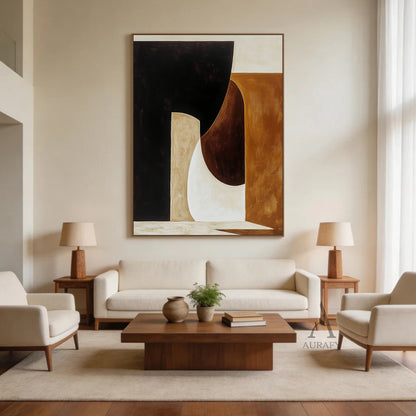 General Abstract Black Brown Living Room Wall Art Decor AURA278