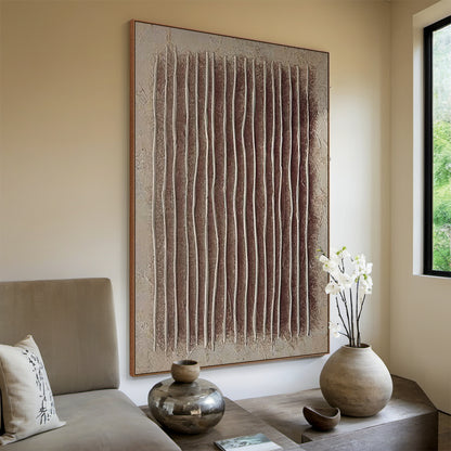 Earthen Lines-Brown Geometric Texture Field-AURA171