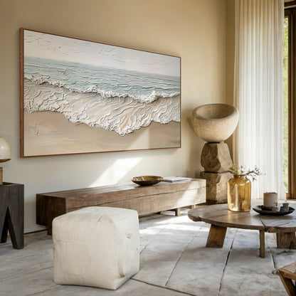 Tidal Trace-Beige Seascape Texture Field-AURA142