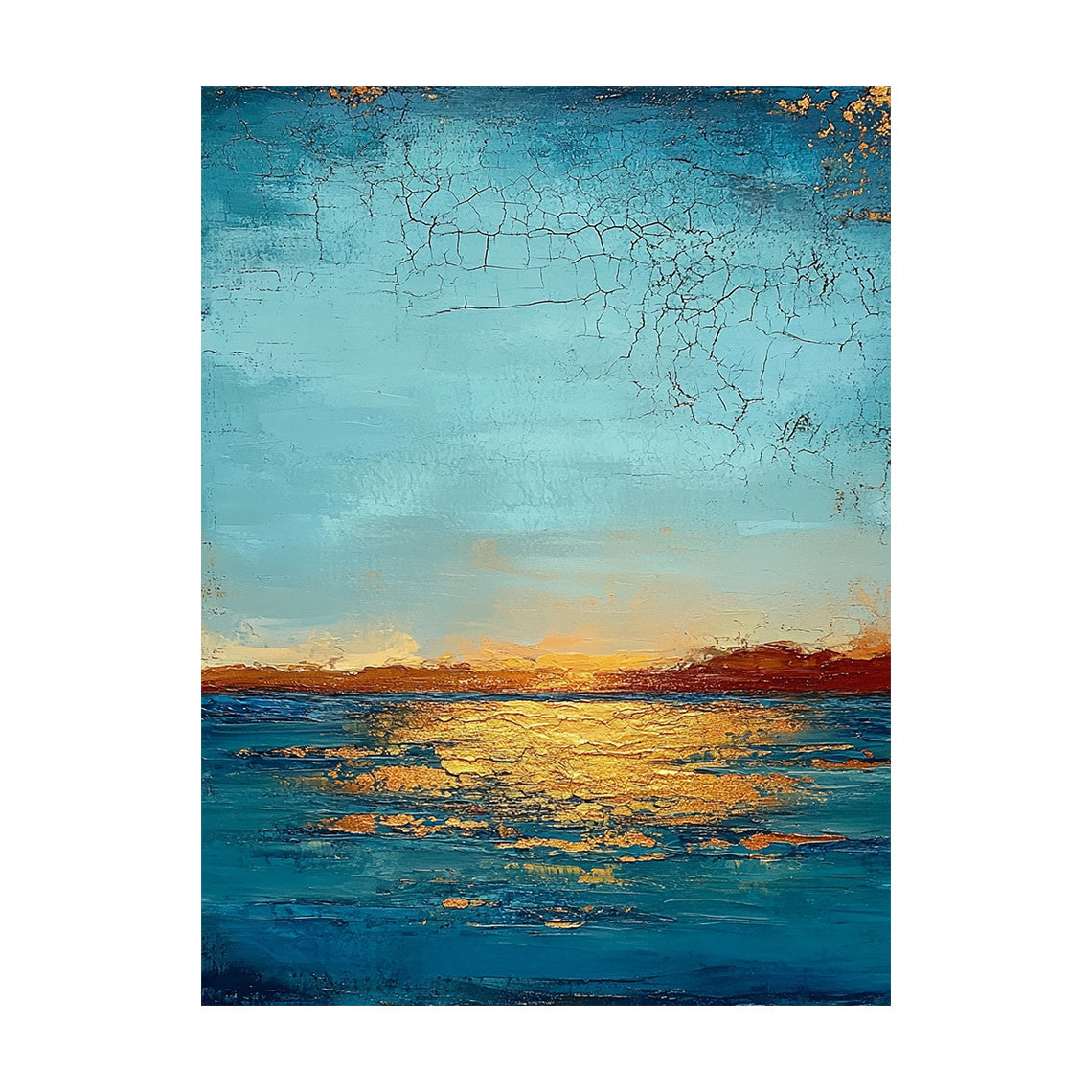Turquoise Ocean Sunset Wall Art - AURA687