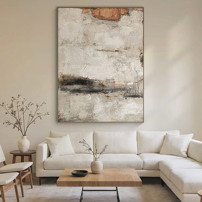 Urban Erosion Painting – Rust & Neutral Tones – AURA027(Vertical)