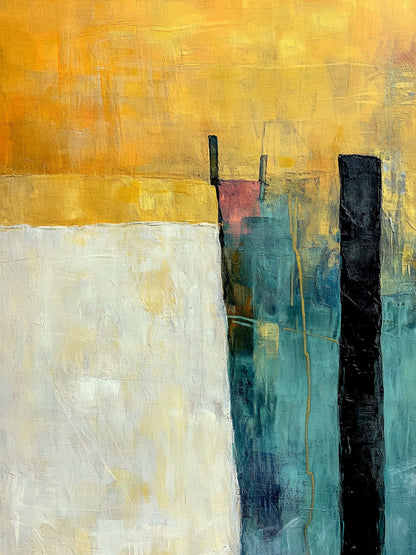 General Abstract Yellow Green Wall Art for Home Interior Decor AURA368