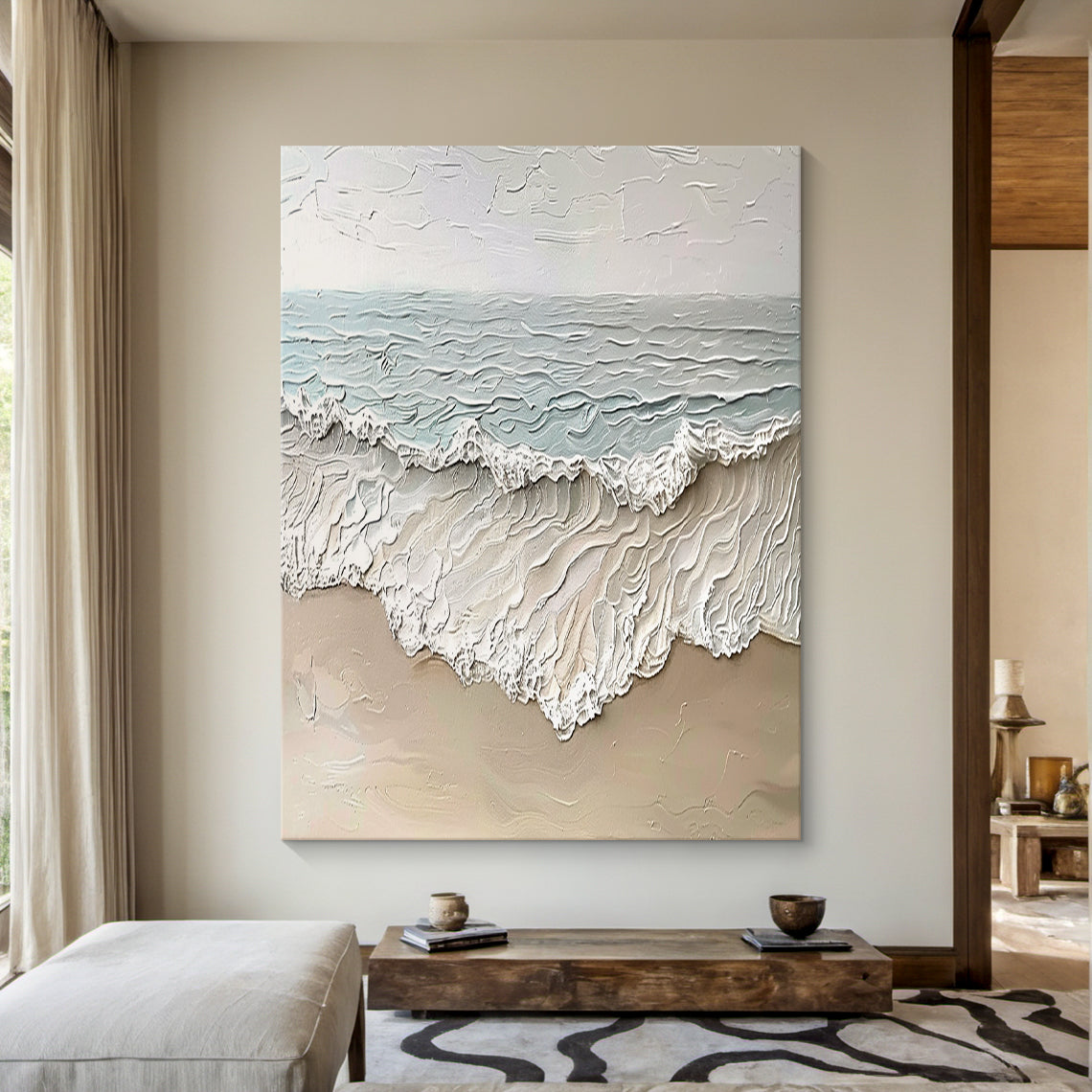 Tidal Trace-Beige Seascape Texture Field-AURA142