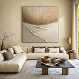 Quiet Erosion-Beige & Brown Abstract Field-AURA147