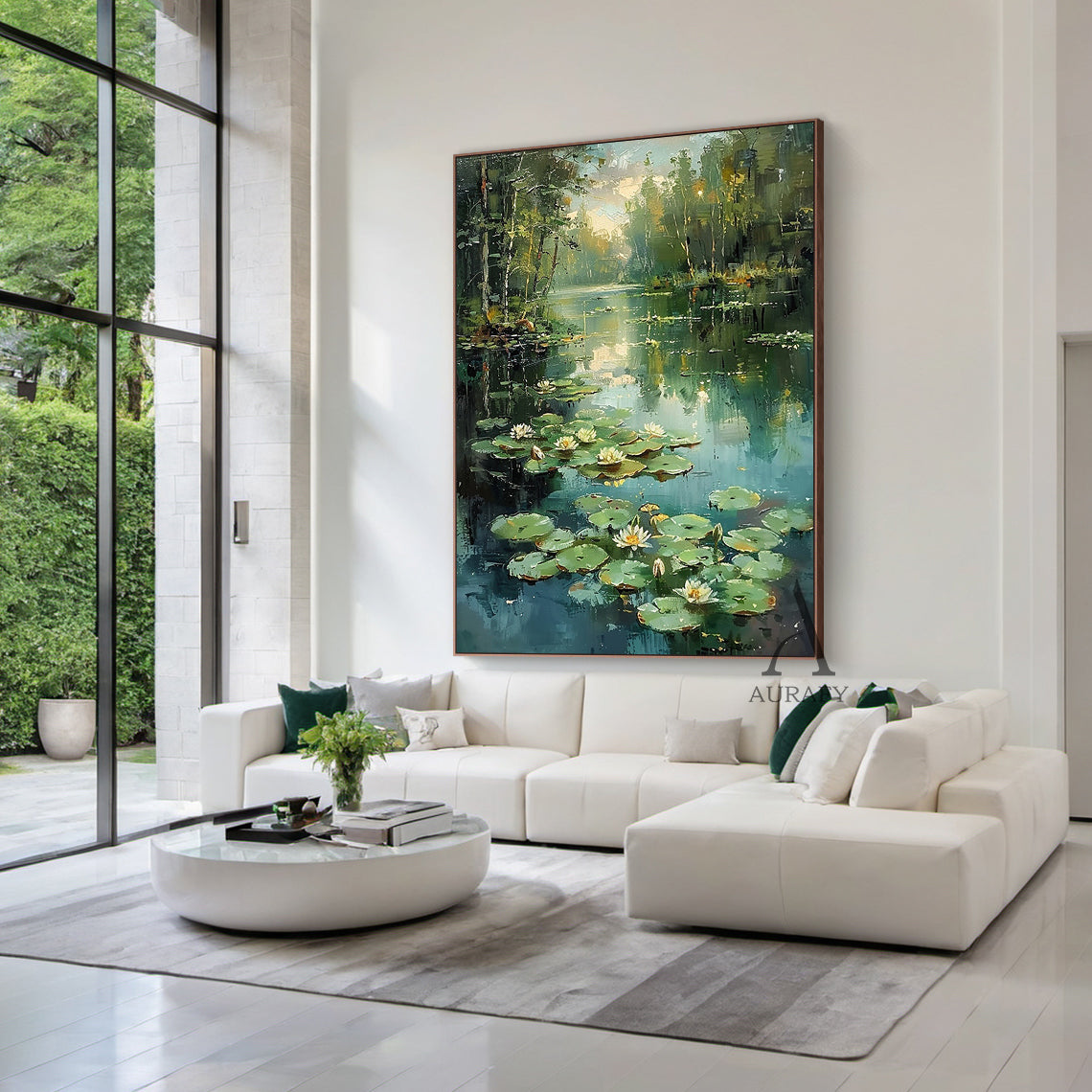 Nature-Inspired Green Landscape Wall Art for Home Decor AURA321