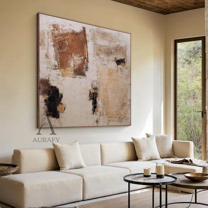 Stylish Beige General Abstract Wall Art for Modern Home Decor AURA237