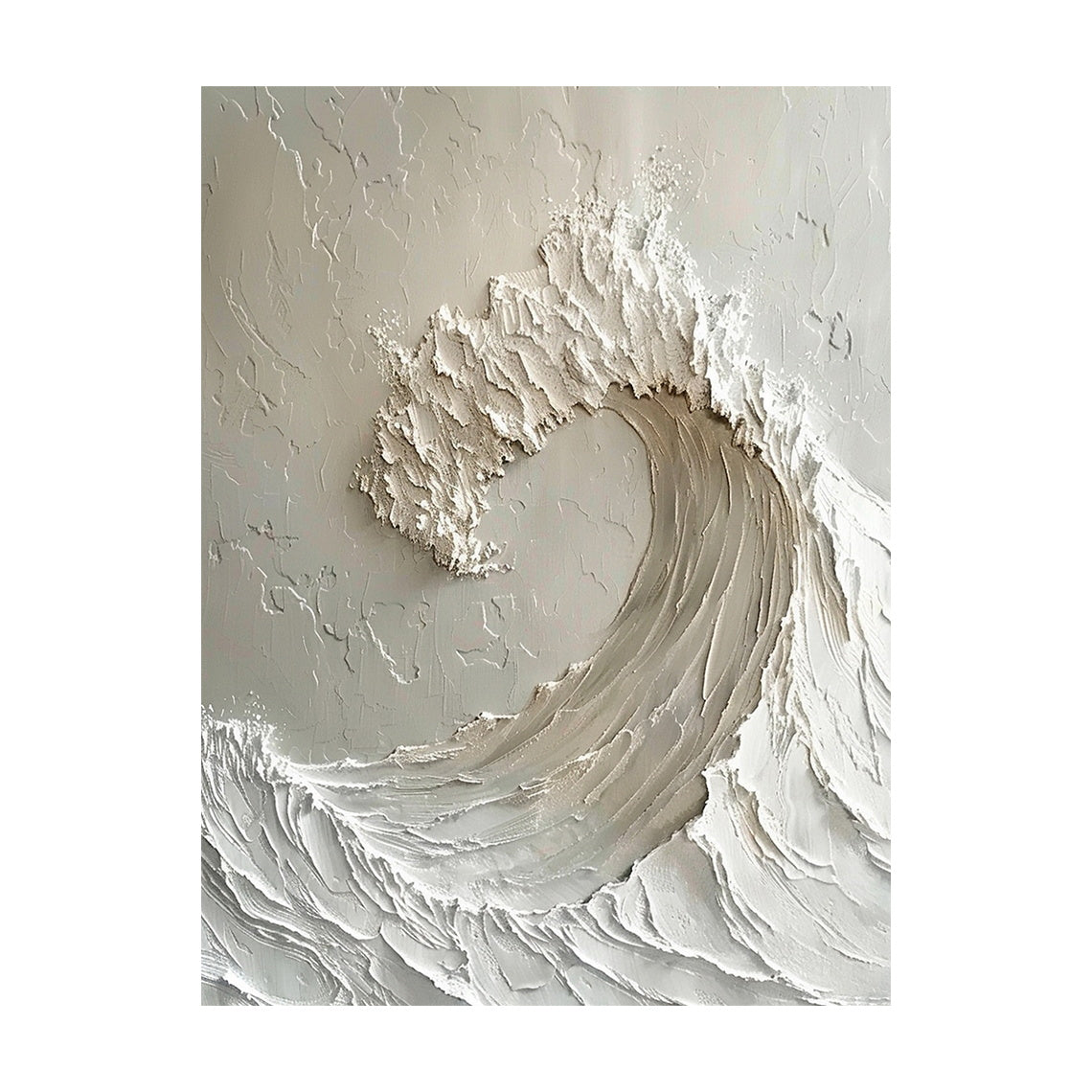 White Sculptural Wave Wall Art - AURA689