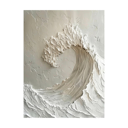 White Sculptural Wave Wall Art - AURA689