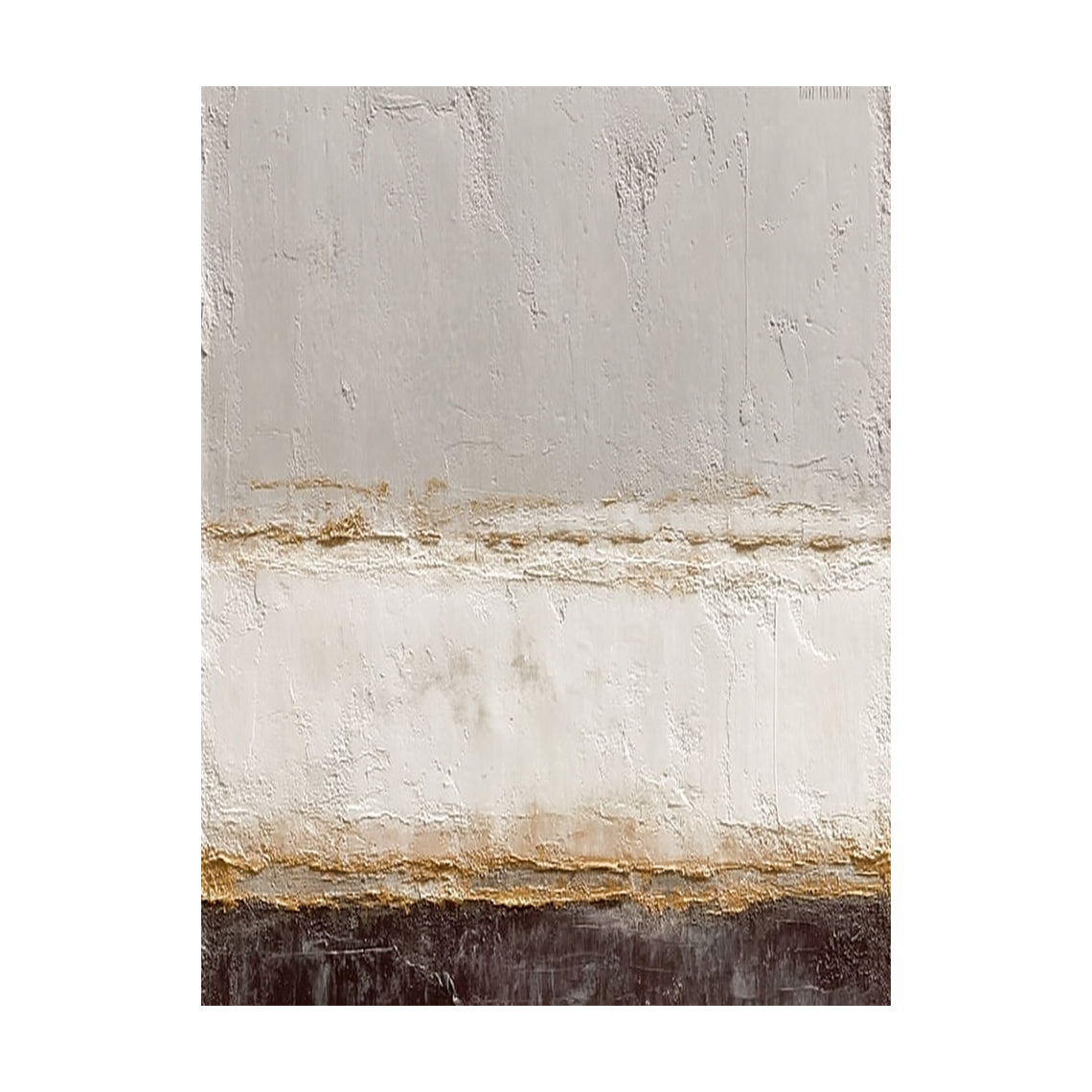 General Abstract Beige Gray Impasto Texture Tactile Surface Modern Organic Wall Art Decor AURA599