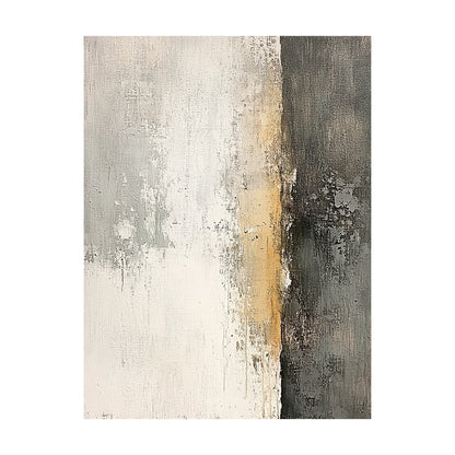 General Abstract Beige Black Tactile Surface Wabi-Sabi Minimalist Luxe Vertical Brush Scratched Artwork AURA638